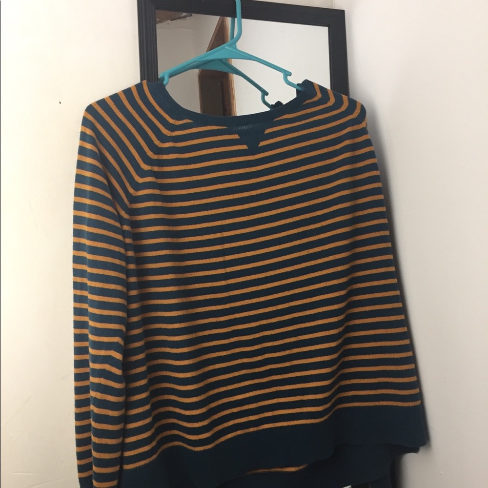 ana long sleeve yellow and blue striped sweater